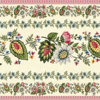 Folk Flower Wide Border Parchment PJD6015-01