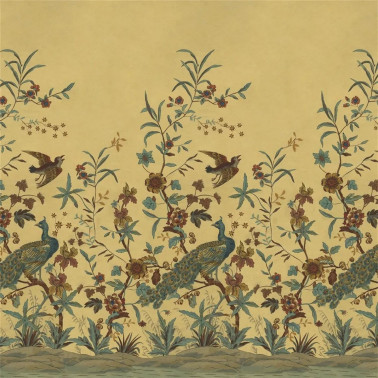 Peacock Toile Scene 1 Sepia PJD6013-01