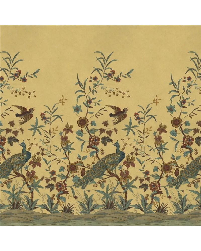 Peacock Toile Scene 1 Sepia PJD6013-01