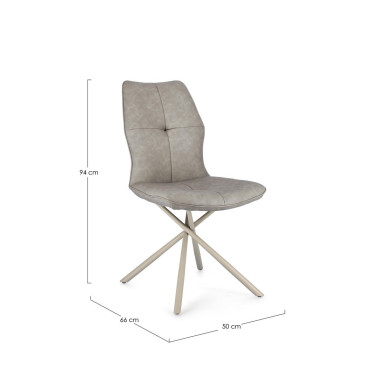 SILLA KEPLER PU GRIS PALOMA