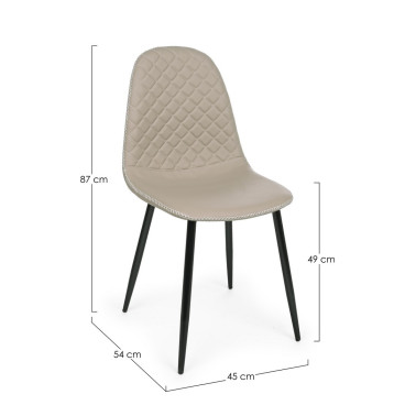 SILLA AMANDA PU VISÓN