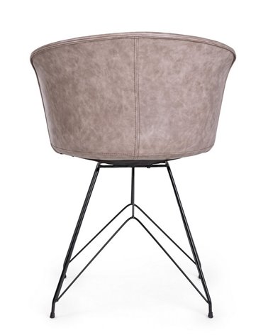 SILLA LOFT PU BEIGE VINT. ESTRUCT. NEGRO