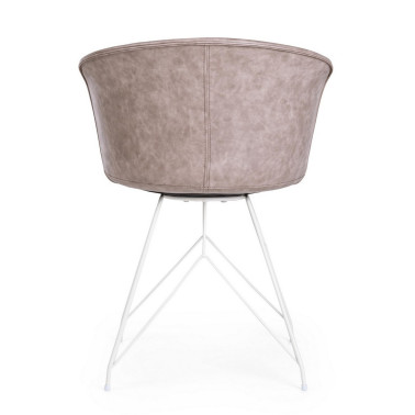 SILLA LOFT PU BEIGE VINT. ESTRUCT. BLANC