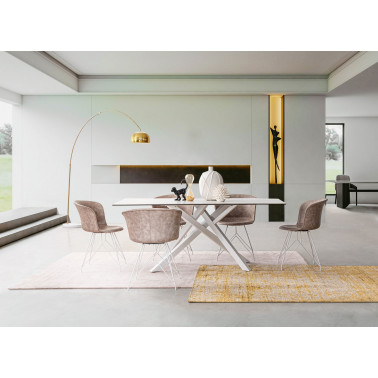 SILLA LOFT PU BEIGE VINT. ESTRUCT. BLANC