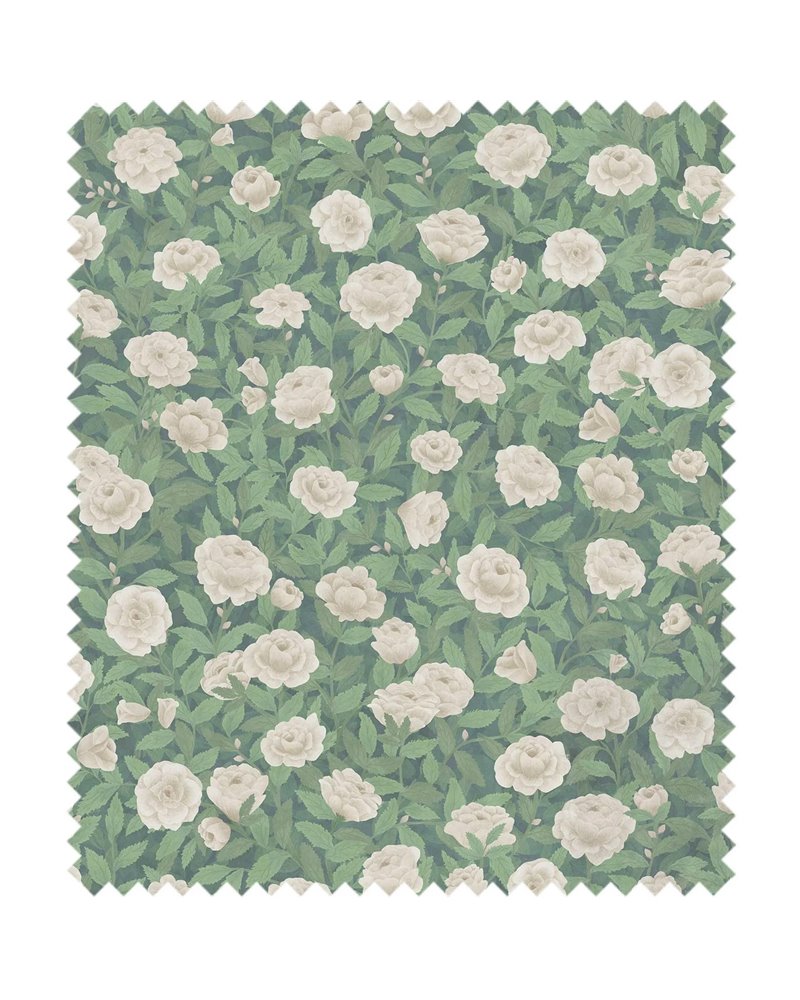Idyll Roses Linen Union Eau de Nil F121-2010 Idyll Roses Linen Union Eau de Nil F121-2010