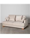 SOFÁ 2 PLAZAS BEIGE TEJIDO SALÓN 190 X 120 X 91 CM REF.605168