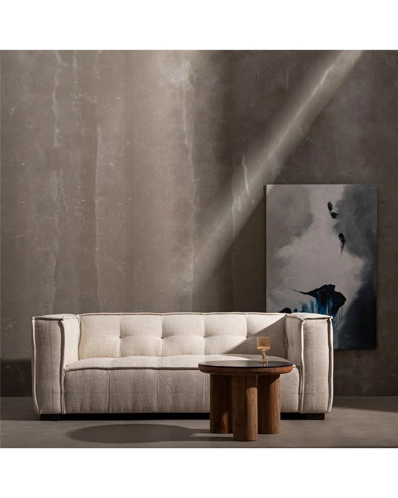 SOFÁ 2 PLAZAS BEIGE TEJIDO SALÓN 147 X 96 X 93 CM REF.611008