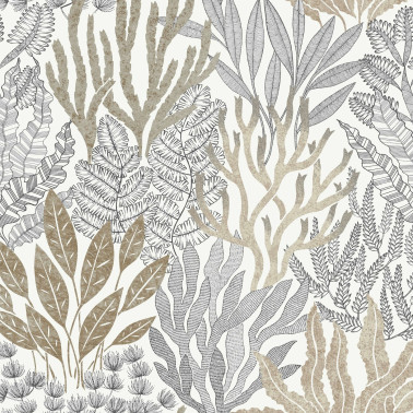 Coral Leaves Taupe Black RT7802