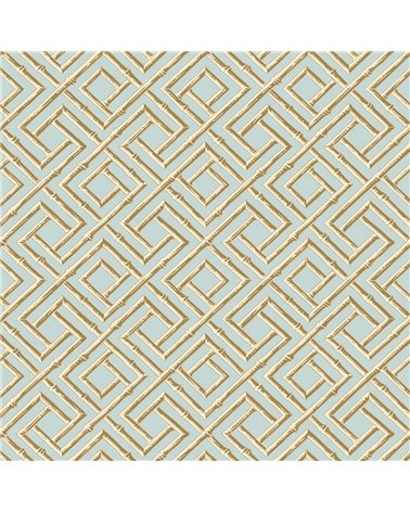 French Lattice Blue and Beige T42046