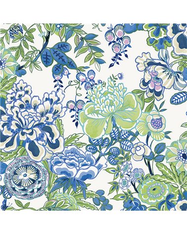 Peony Garden Blue and Green T42021