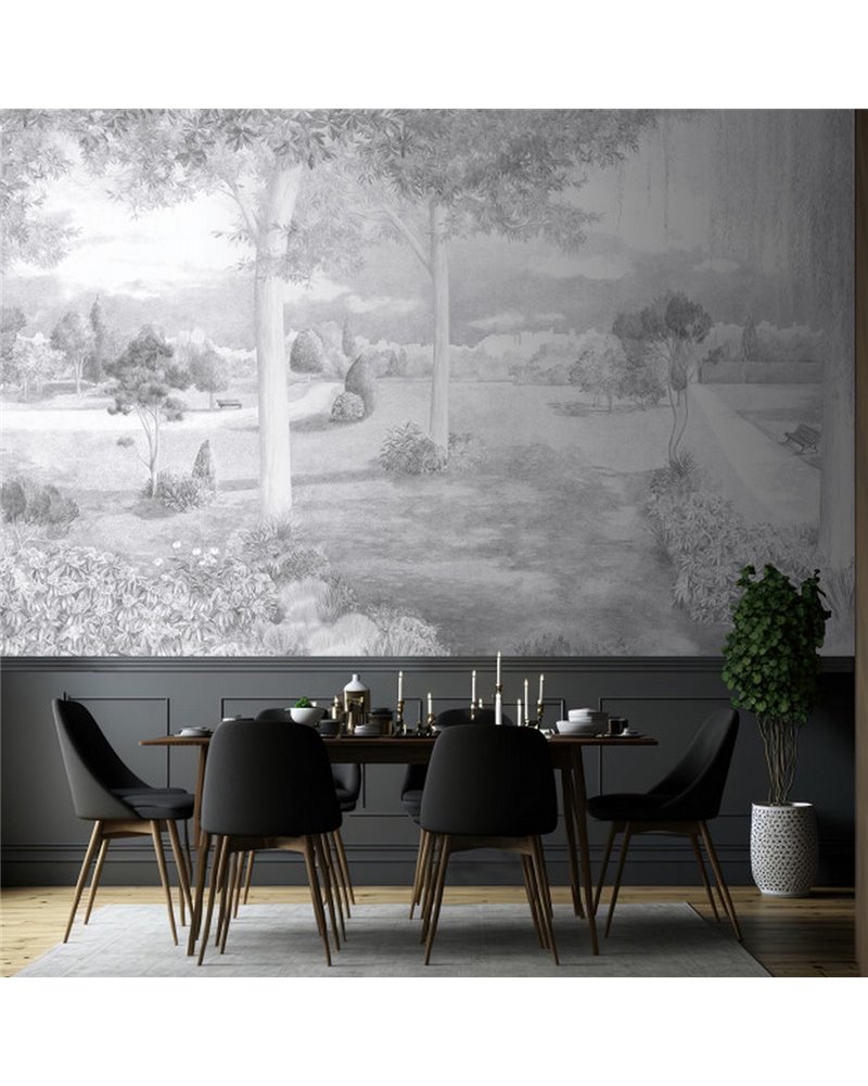 Jardin Public Noir Et Blanc DOM3003