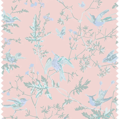 Hummingbirds 100% Silk Blush F125-1001