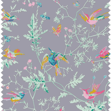 Hummingbirds 100% Silk Periwinkle F125-1002