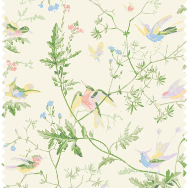 Hummingbirds 100% Silk Bright Multi F111-1002