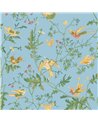 Hummingbirds Buttercup Yellow On Cornflower Blue 124-1004