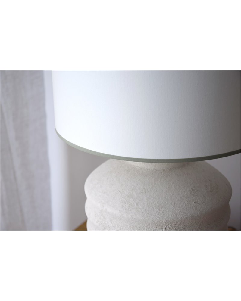 LÁMPARA MESA CERÁMICA TAT. BLANCO TEXTUR