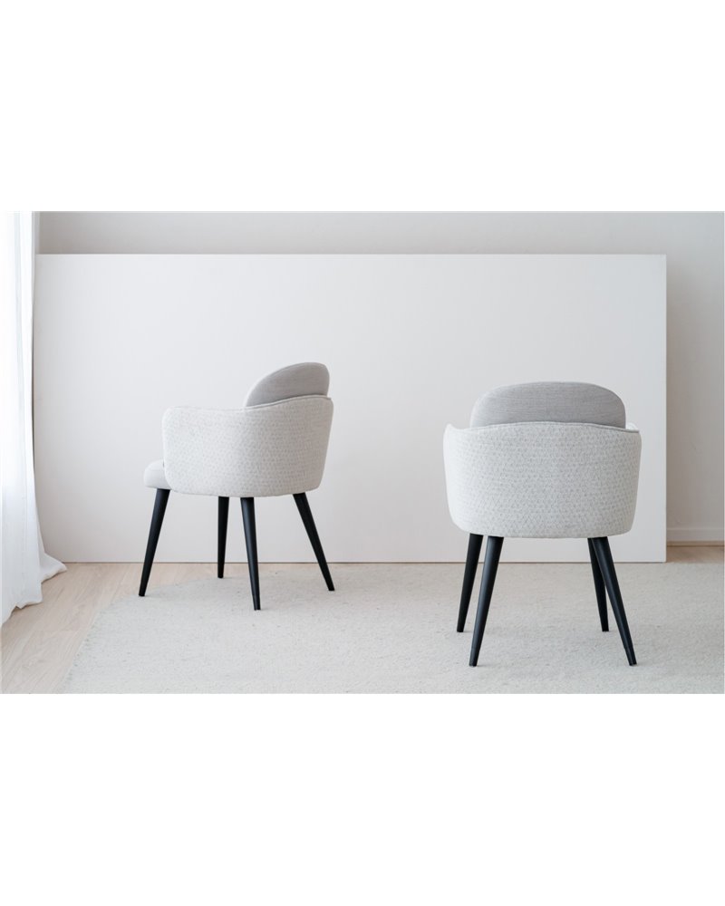SET 2 SILLAS COMEDOR CON BRAZOS.GRIS.