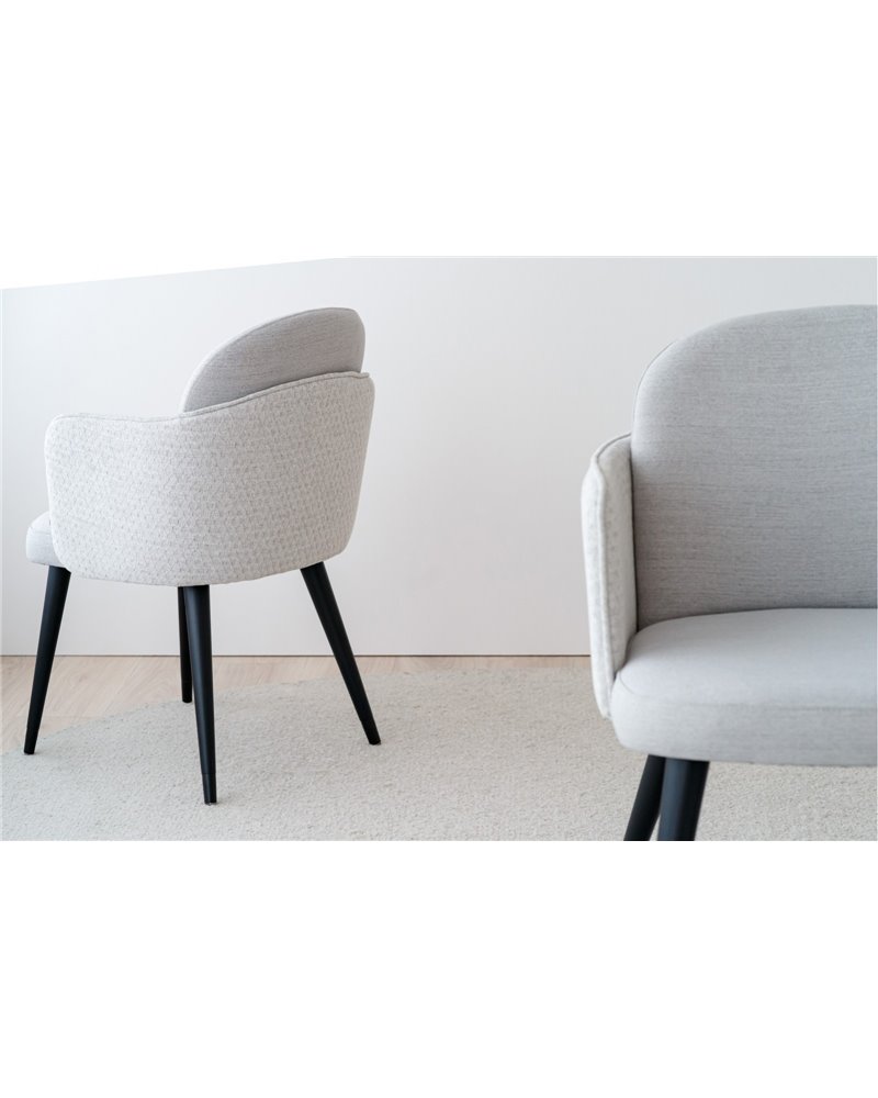 SET 2 SILLAS COMEDOR CON BRAZOS.GRIS.