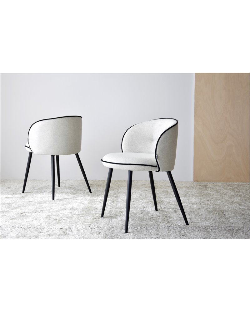 SET 2 SILLAS COMEDOR BEIGE Y NEGRO