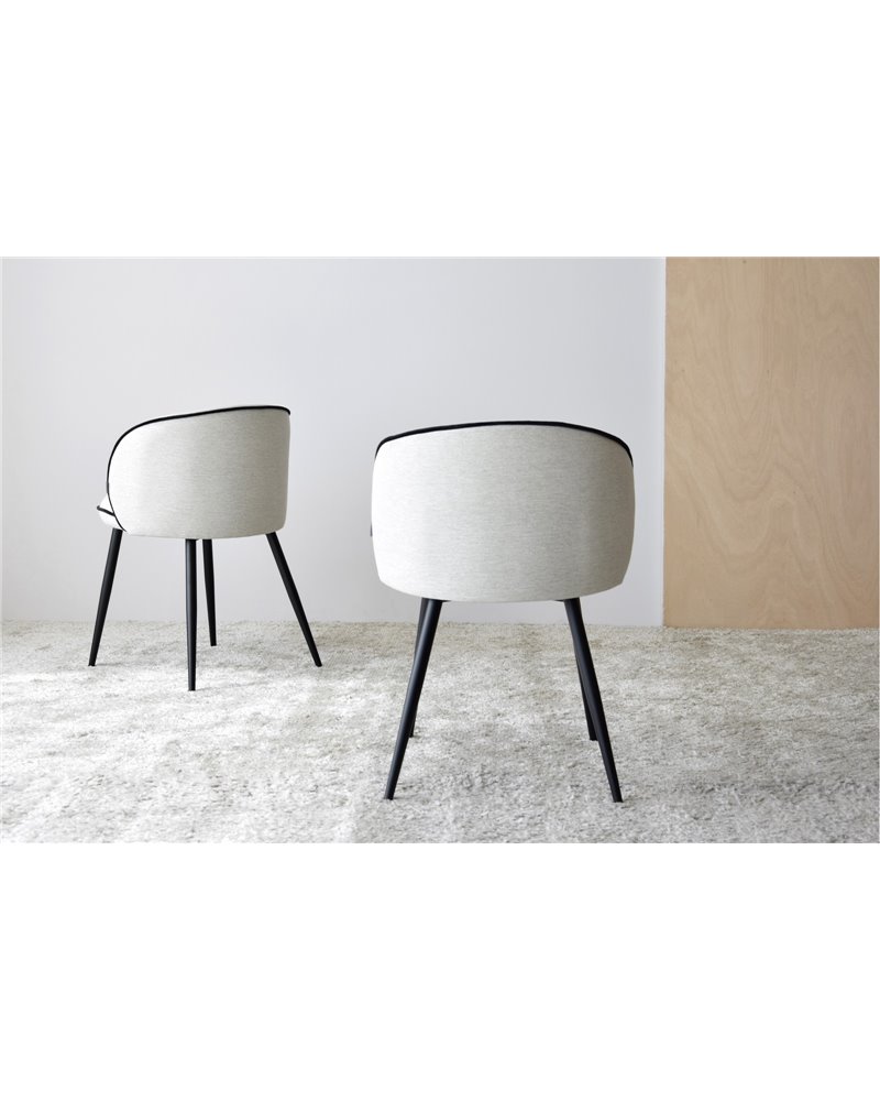 SET 2 SILLAS COMEDOR BEIGE Y NEGRO