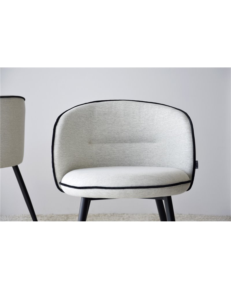 SET 2 SILLAS COMEDOR BEIGE Y NEGRO
