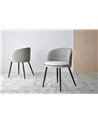 SET 2 SILLAS COMEDOR.PATRÓN NEGRO BEIGE