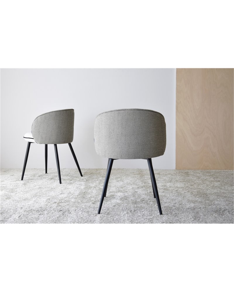 SET 2 SILLAS COMEDOR.PATRÓN NEGRO BEIGE
