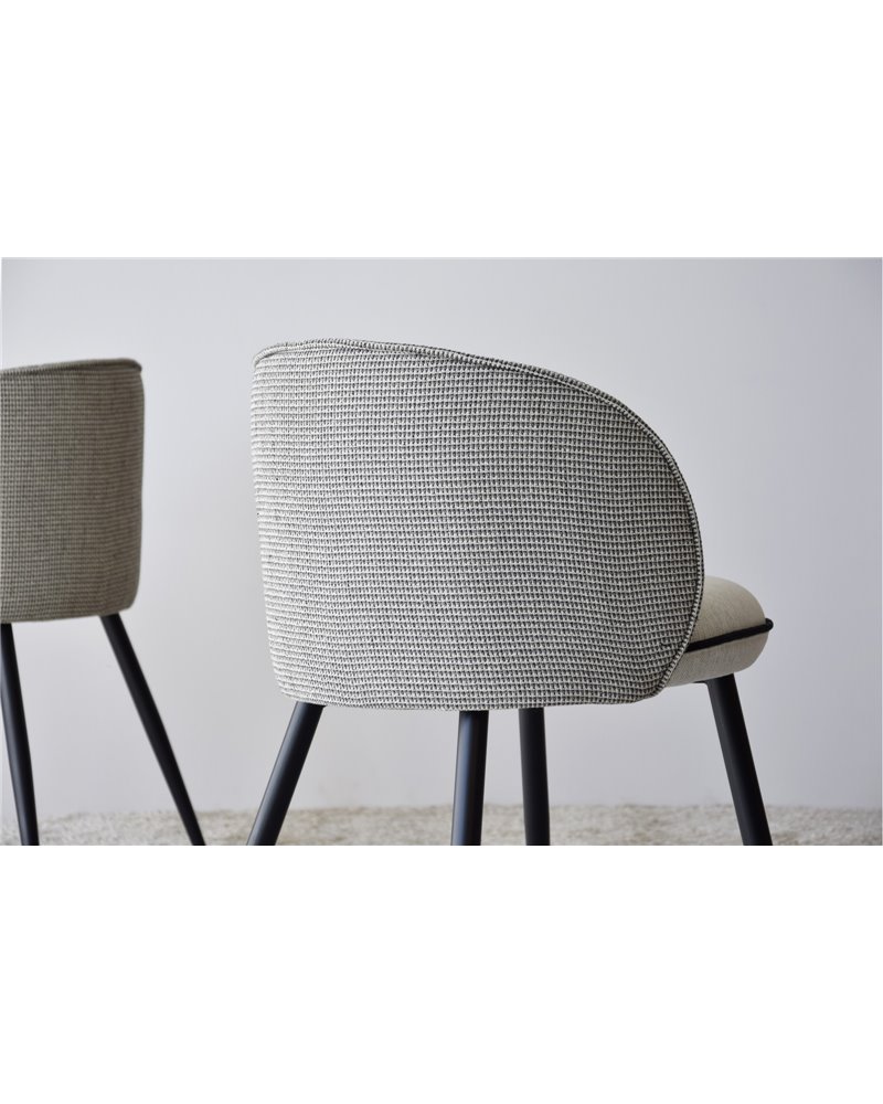 SET 2 SILLAS COMEDOR.PATRÓN NEGRO BEIGE