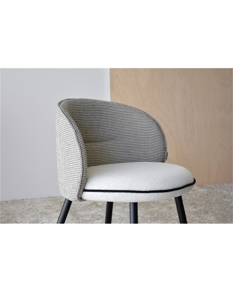 SET 2 SILLAS COMEDOR.PATRÓN NEGRO BEIGE