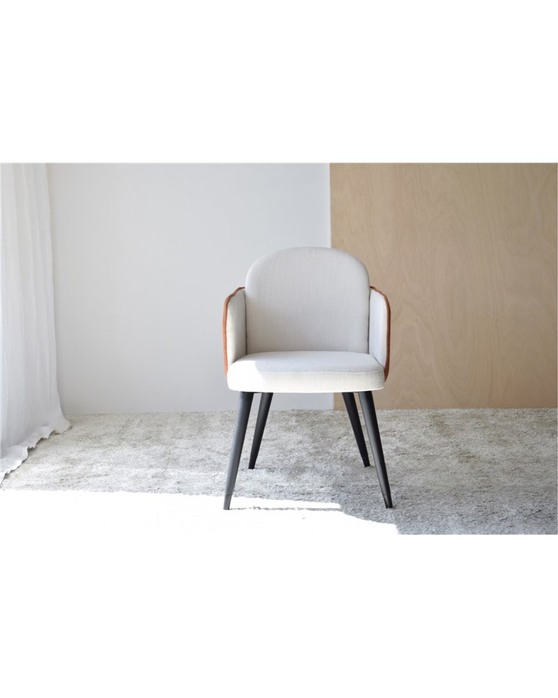 SET 2 SILLAS COMEDOR  BRAZOS. BEIGE TEJA
