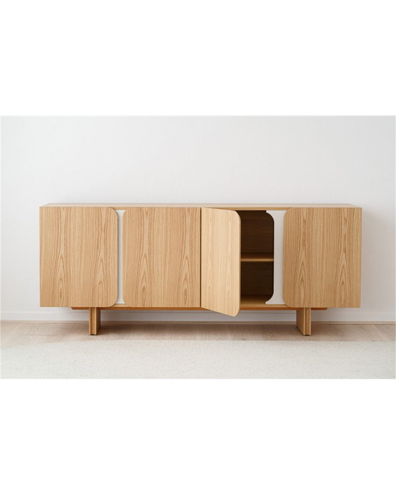 APARADOR CURVA. ROBLE NATURAL,ARENA MATE