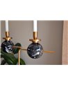 CANDELABRO EN  METAL Y MARMOL NEGRO