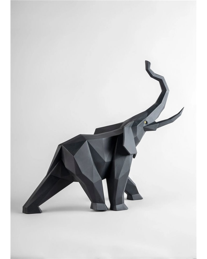 Escultura Elefante. Negro mate
