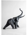 Escultura Elefante. Negro mate