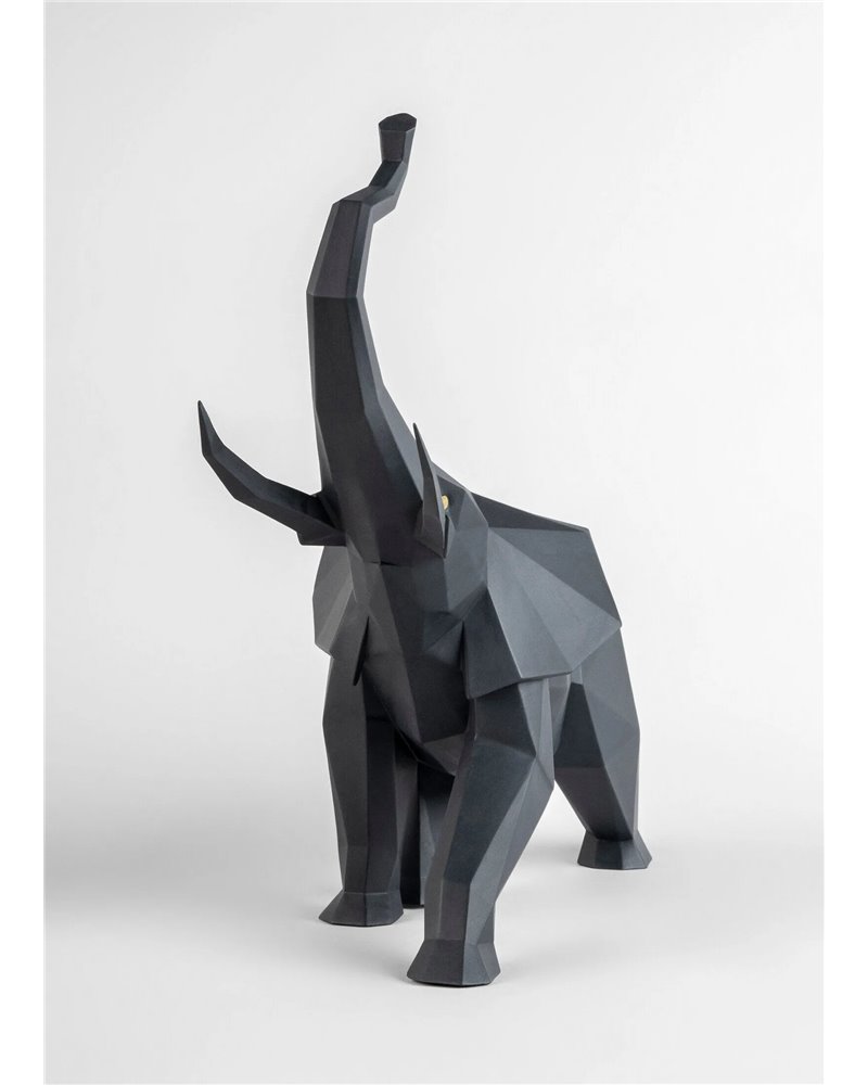 Escultura Elefante. Negro mate