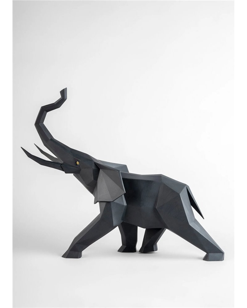 Escultura Elefante. Negro mate