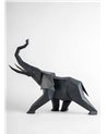 Escultura Elefante. Negro mate