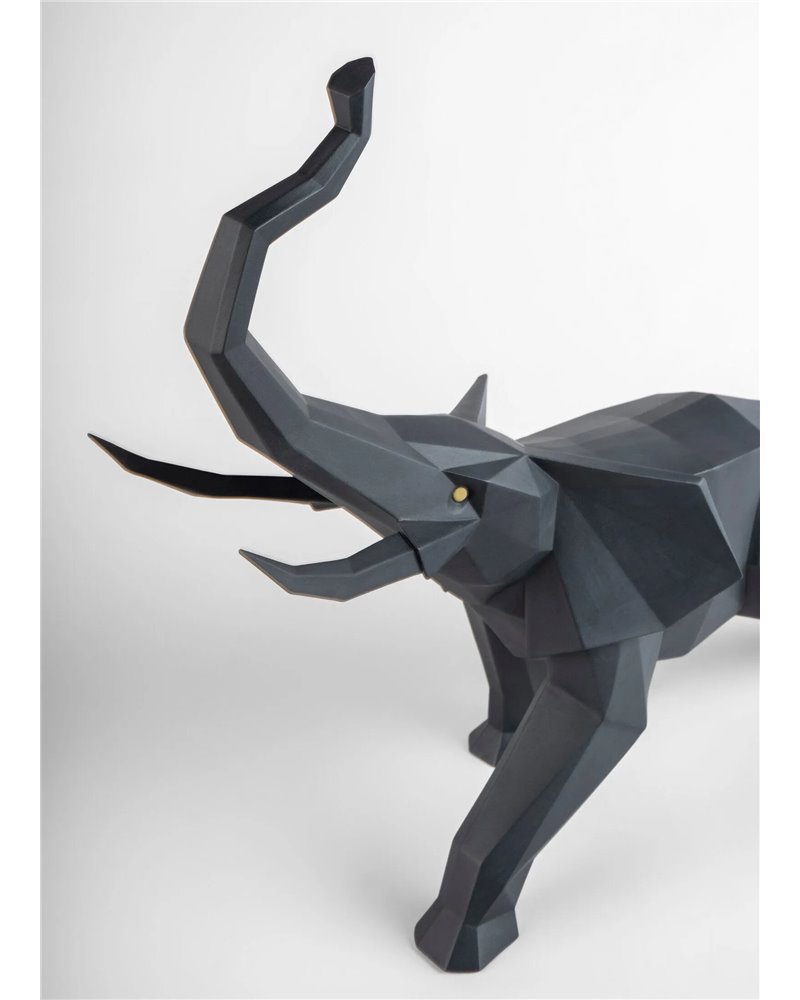 Escultura Elefante. Negro mate
