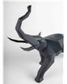 Escultura Elefante. Negro mate