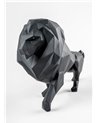 Escultura León. Negro mate