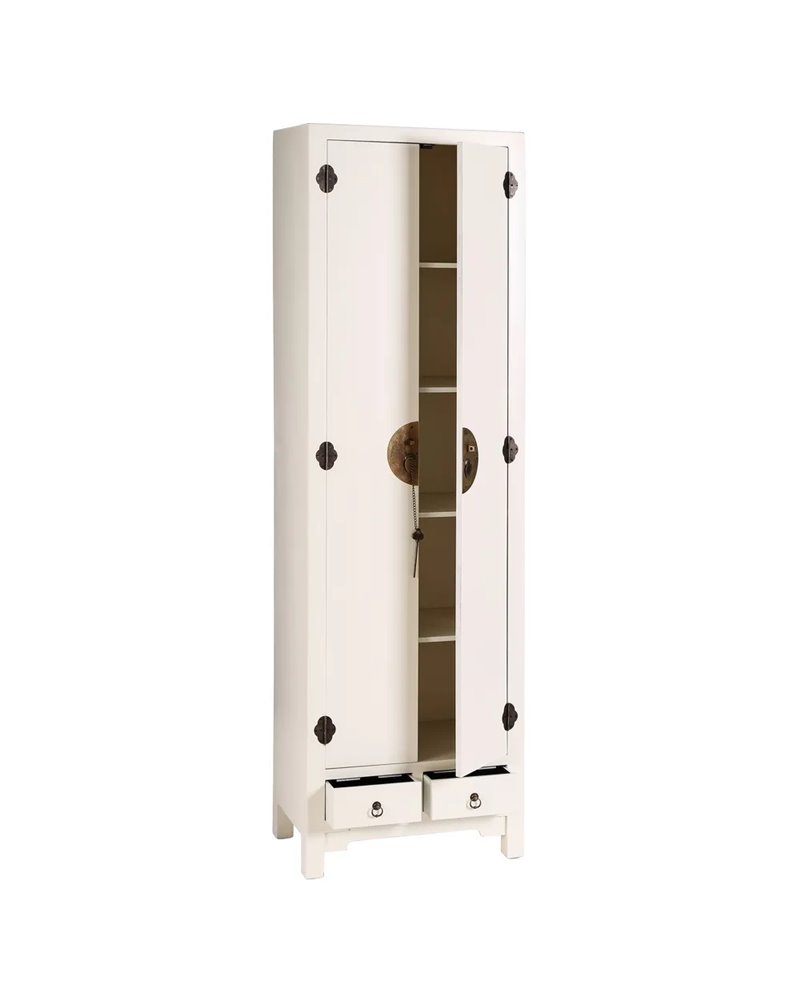 ARMARIO 2 PUERTAS Y 2 CAJONES BLANCO 55 X 33 X 185 CM