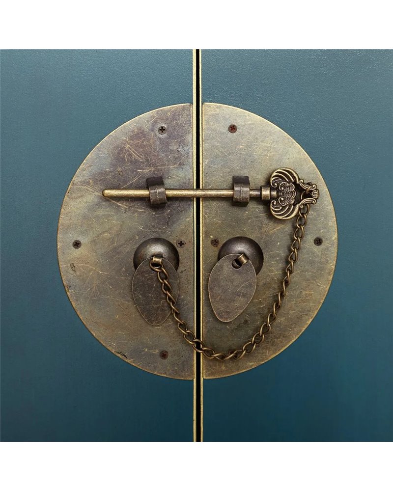 ARMARIO 2 PUERTAS Y 2 CAJONES AZUL DM 55 X 33 X 185 CM