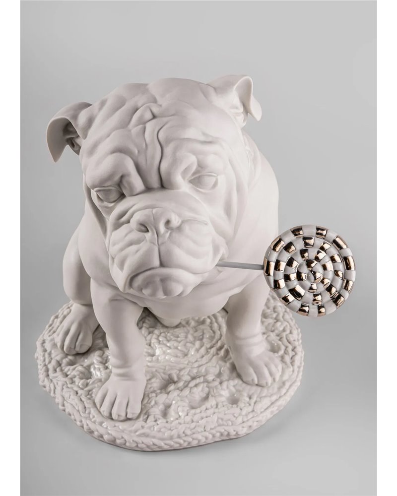 Escultura Bulldog con piruleta. Re-Deco