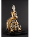Escultura Dragón protector. Oro. Edición especial. Serie Limitada
