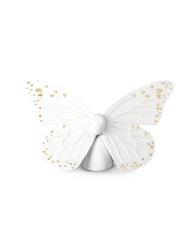 Figura Mariposa. Lustre oro y blanco Figura Mariposa. Lustre oro y blanco