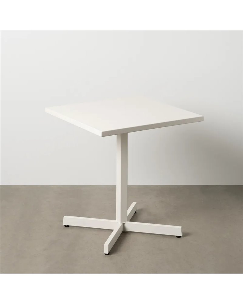 MESA AUXILIAR PLEGABLE BLANCO ACERO 70 X 70 X 74 CM