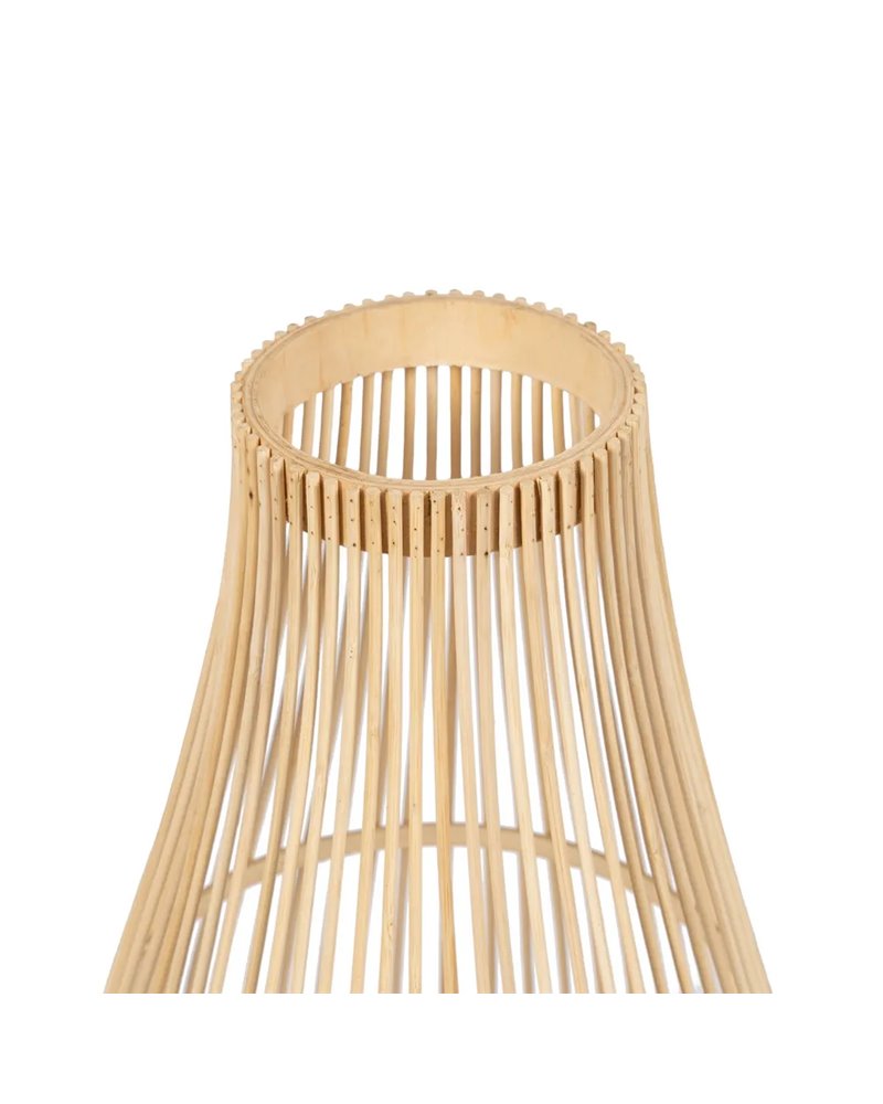 FAROL PORTAVELAS NATURAL BAMBÚ 30 X 30 X 55 CM