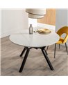 MESA EXTENSIBLE BLANCO-NEGRO 120 X 120 X 75 CM