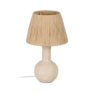 LÁMPARA MESA CREMA CERÁMICA ILUMINACIÓN 27,50 X 27,50 X 46,5