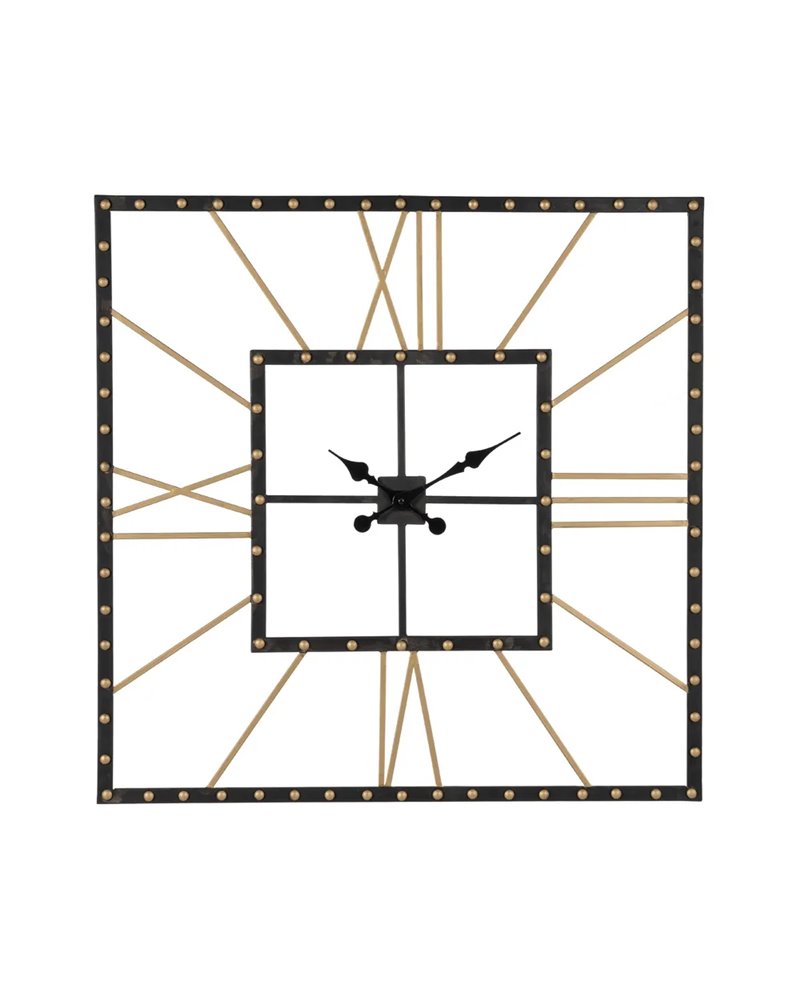 RELOJ PARED NEGRO METAL 80 X 3,50 X 80 CM
